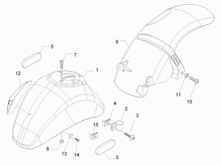 Błotnik przedni Vespa Lx 2-suwowy złoty perseo 579