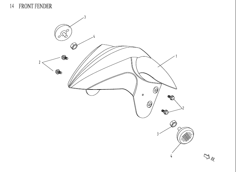 Błotnik przedni AGM Venom czarny