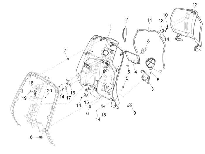 Legshield Vespa Sprint 2-suwowy czarny lucido 94