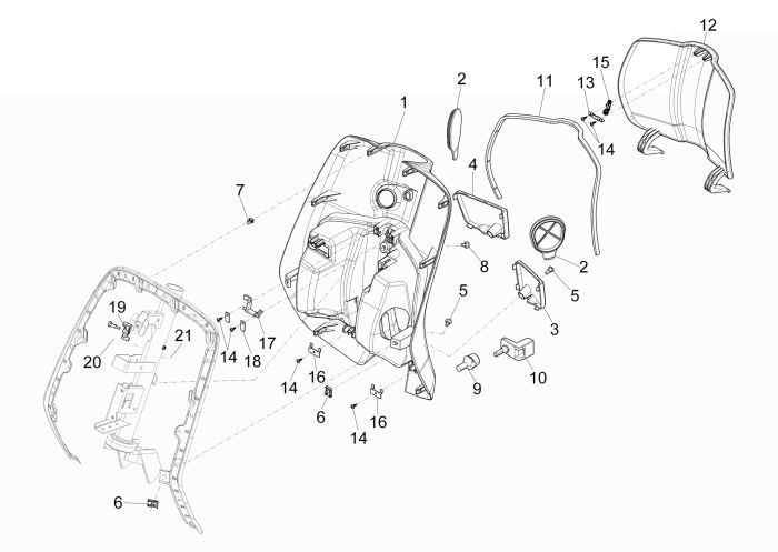 Legshield Vespa Primavera 4-suwowy 2-zaworowy niebieski północy 222