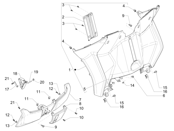 Pokrowiec przedni - Tabliczka ochronna Piaggio MP3 500 LT Sport 2014-2016