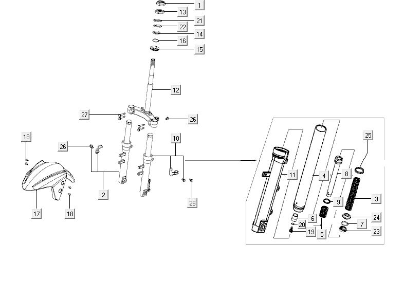 błotnik przedni Kymco Agility RS 4-suwowy biały 09