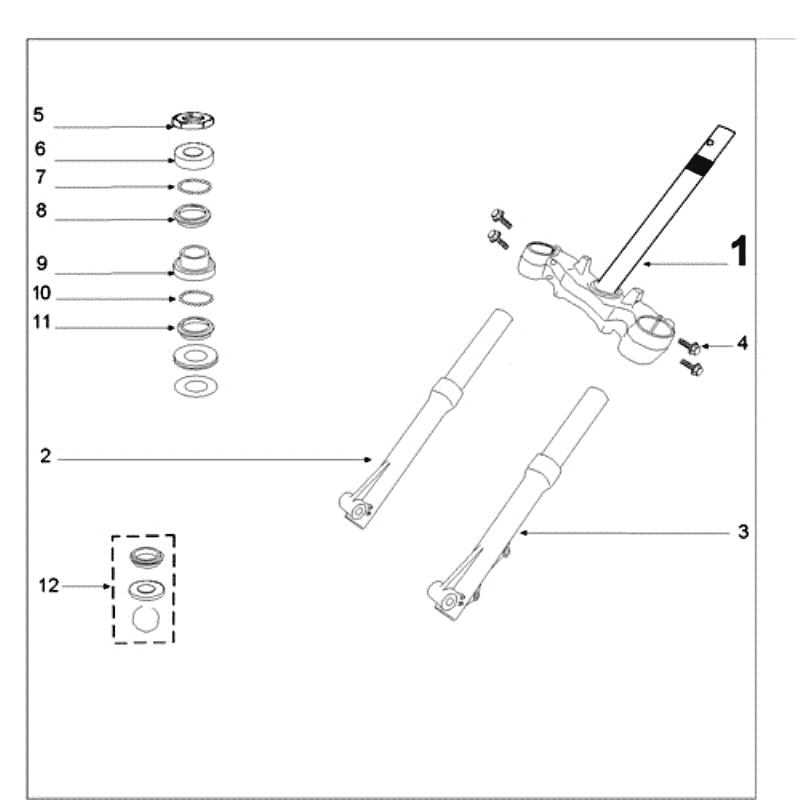 Widelec przedni - Zestaw słuchawkowy Peugeot Tweet stary szary