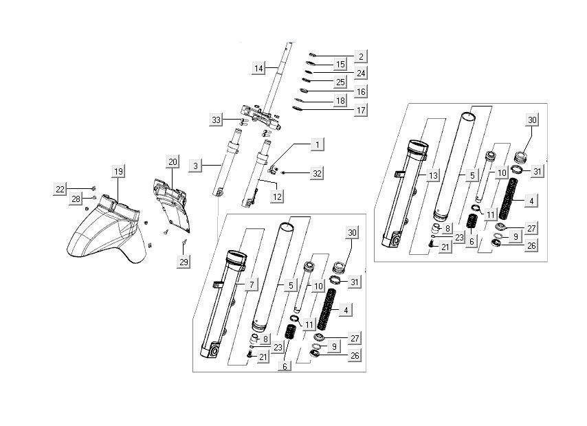 Widelec przedni - błotnik przedni Kymco Like 4-suwowy czarny połysk jak T T 2015