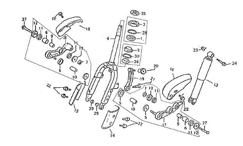 Widelec przedni AGM Retro 125cc