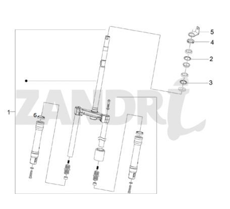Widelec przedni Piaggio Zip 2000 4-suwowy AC