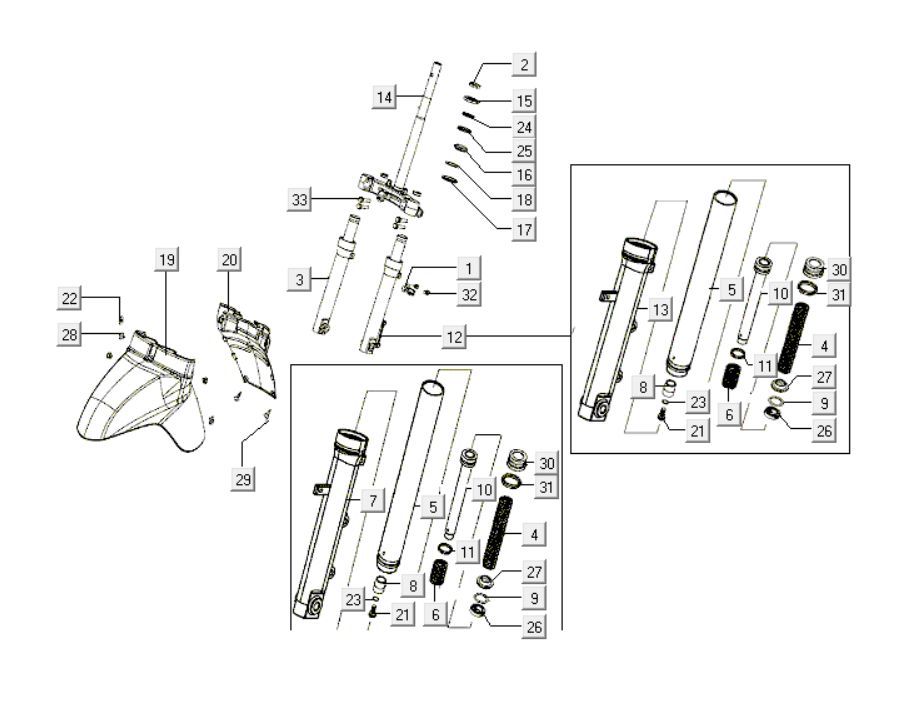 Widelec Przedni Kymco Like 200i Czarny