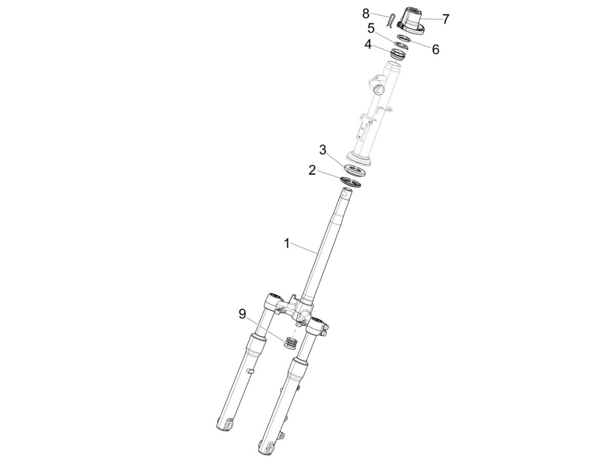 Liberty 125 IGET 4T 3V IE E4 ABS widelec przedni 2015 - 2019 (EMEA)