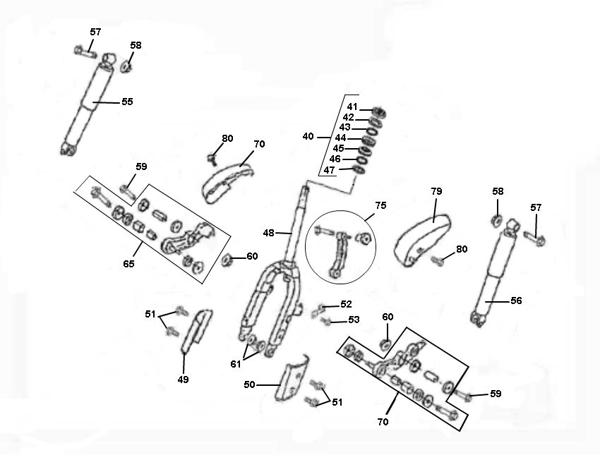 Widelec przedni Neco Borsalino Uno 4-suwowy