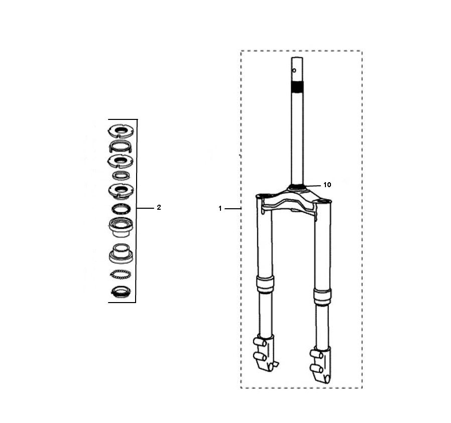 Widelec przedni Peugeot Ludix pro 2-suwowy