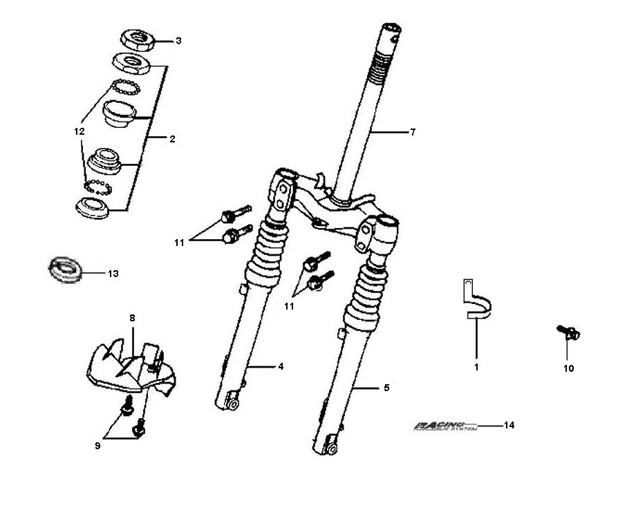 Widelec przedni Sym Jet Euro-X 2-suwowy