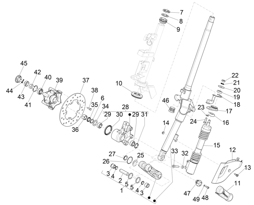 Vespa Elektrica 45KM/H E5 2012 napęd na przednie koła (EMEA)