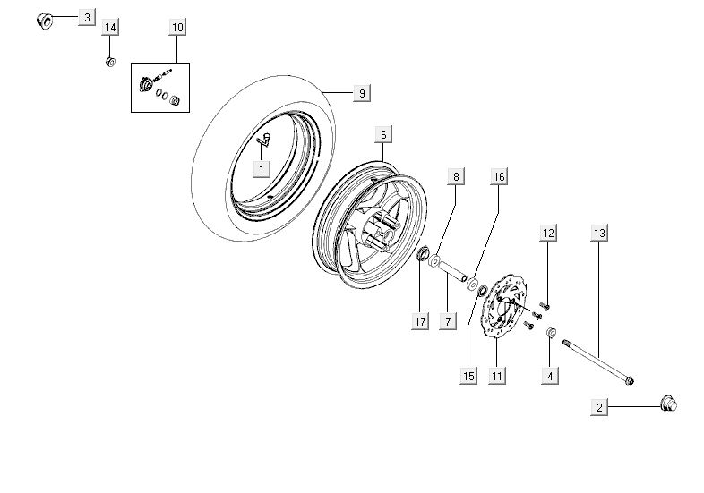 Tarcza koła przednie Kymco Agility RS 4-suwowy czarny 09
