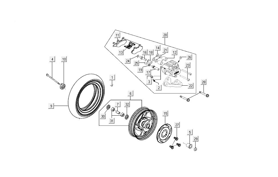 Koło przednie - hamulec Kymco New Sento 4-suwowy 50i złoty