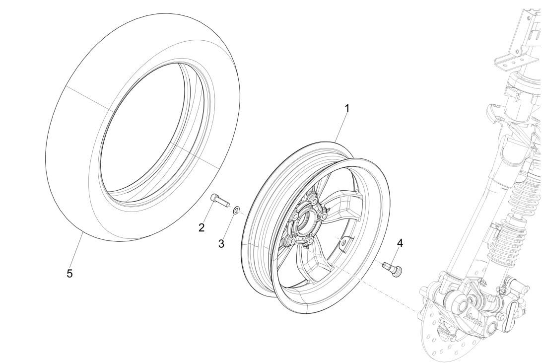 Koło przednie Vespa Primavera 125 4T 3S IE ABS
