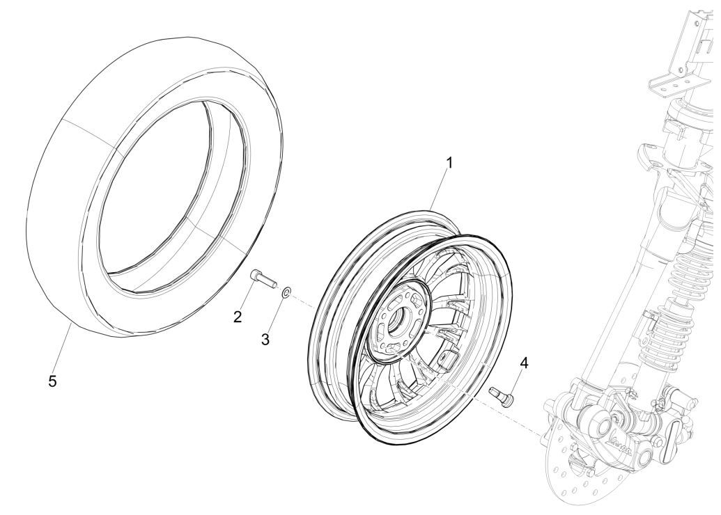 Koło przednie Vespa Sprint 125 4T 3S IE ABS