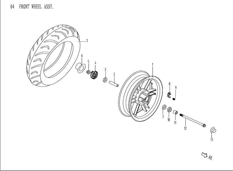 Koło przednie AGM Venom białe