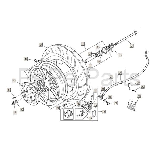 Koło przednie Aprilia Mojito Custom 2t (silnik Piaggio) 2004 - 2010