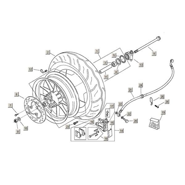 Koło przednie Aprilia Habana 2t (silnik Aprilia) 1999 - 2004