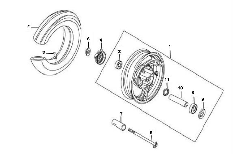 Koło przednie Berini Speedy 4-suwowy
