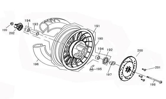 Koło przednie China Joy czerwony