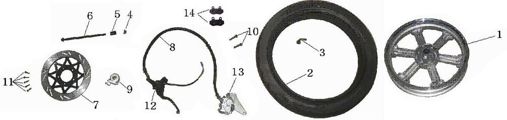Koło Przednie China Touring niebieski