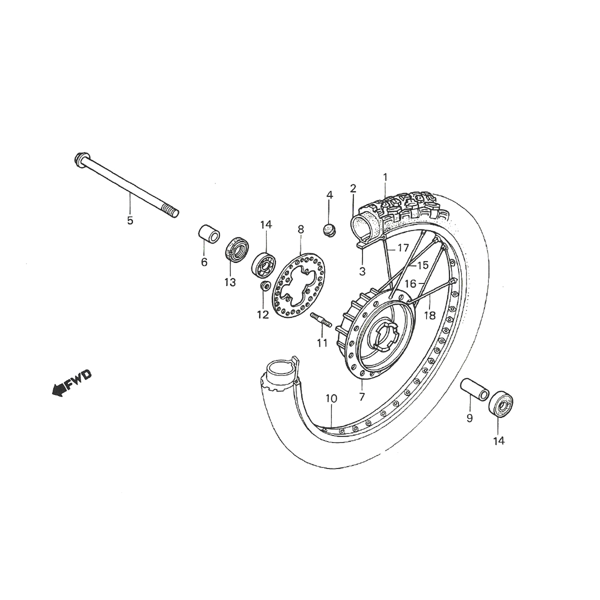 Honda MTX 50 przednie koło