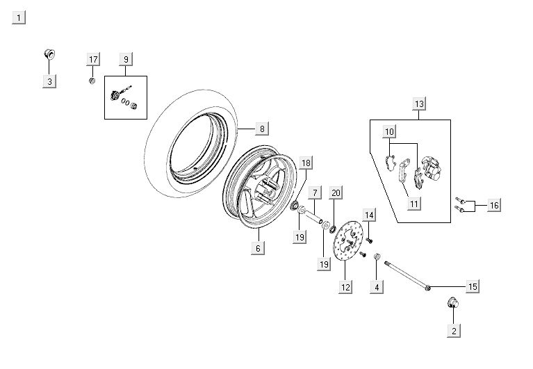 Koło przednie Kymco Agility 10' 4-suwowy srebrny