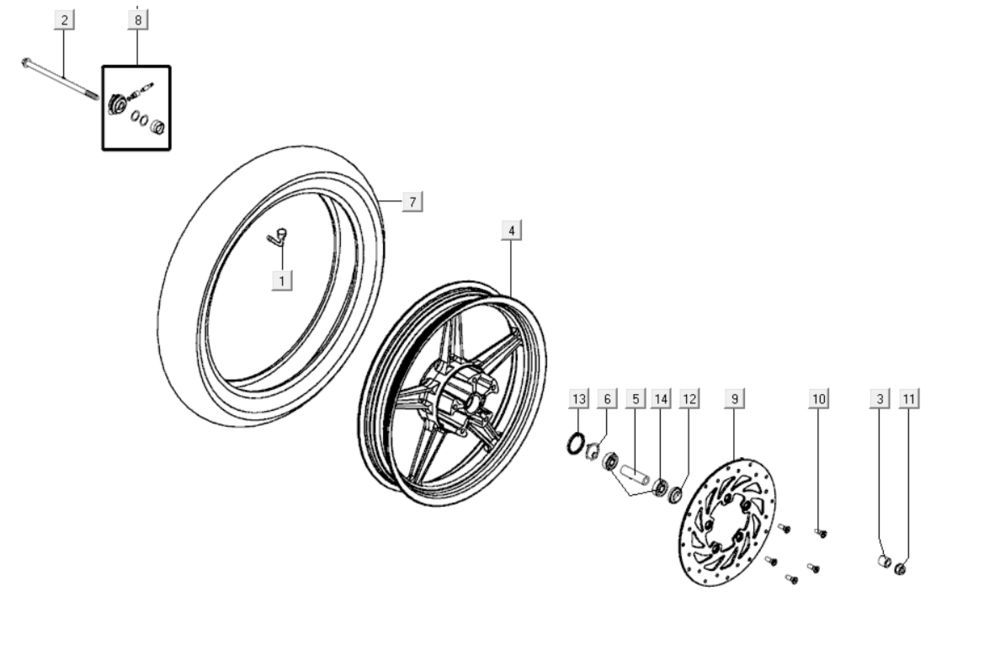 Koło przednie Kymco Agility City 16 200i
