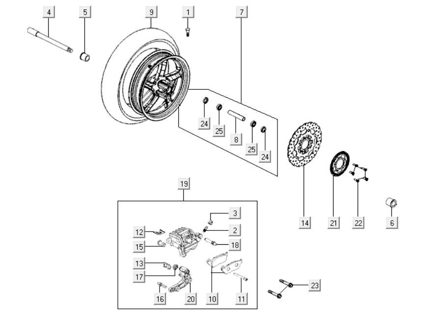 Koło przednie Kymco Downtown 300i ciemnoszare