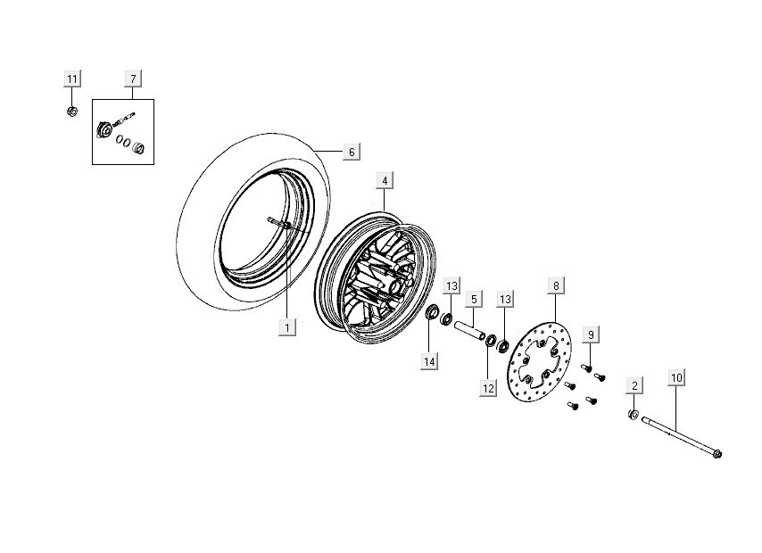 Koło przednie Kymco Like 4-suwowy diament biały jak T T