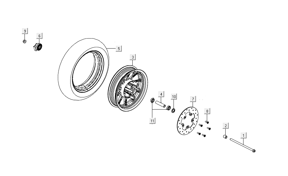 Przednie koło Kymco Like od 2018