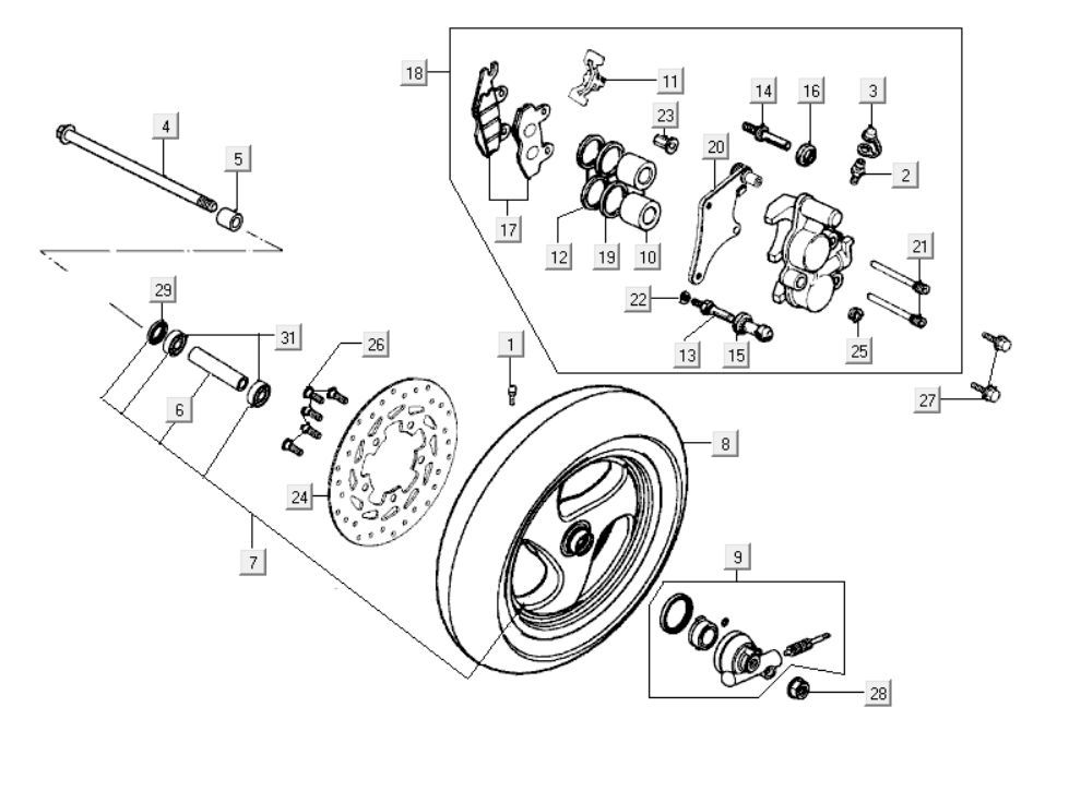 Koło przednie Kymco New Dink 200i