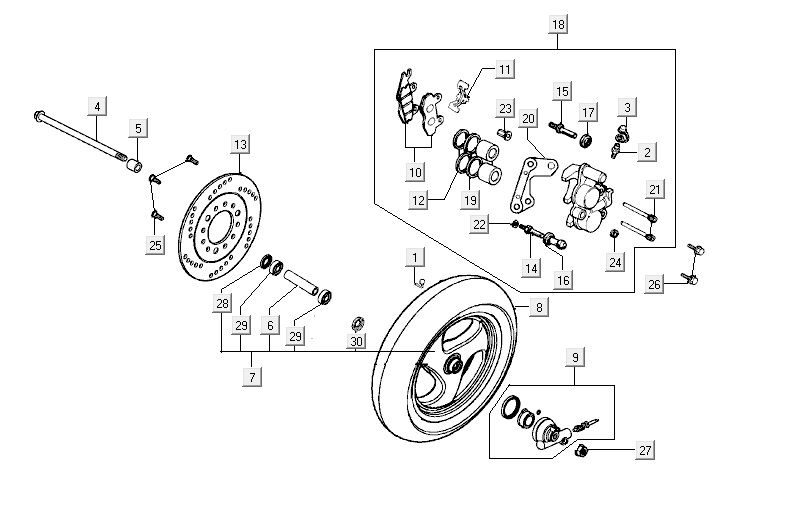 Koło przednie Kymco Vitality 4t ac diamond-czarne