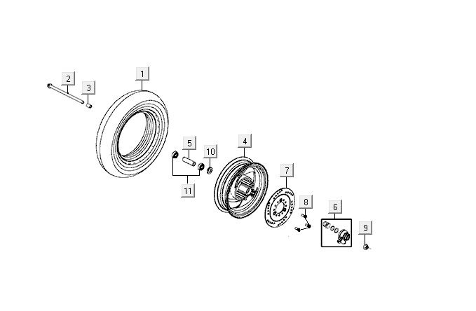 Koło przednie Kymco VP50 4t ac Diamond białe