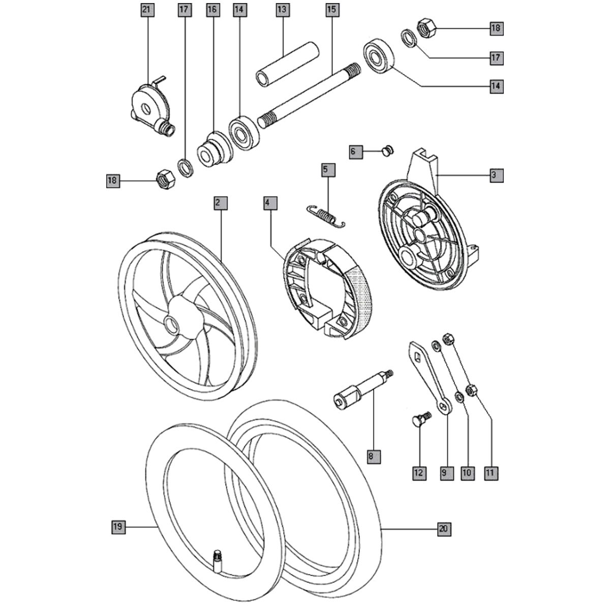 Voorwiel nieuw Tomos FLEXER XL (45KMH) (K8-L0)