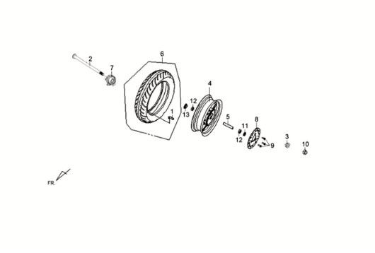 Voorwiel Sym Crox 50 E3