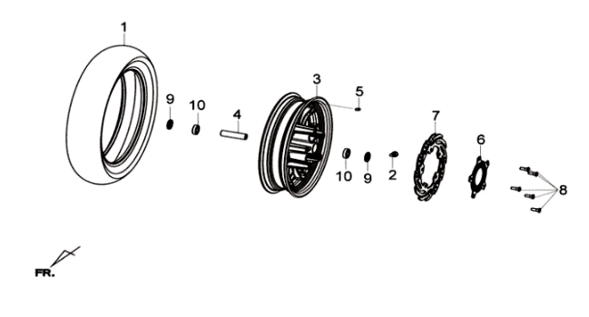 Sym Joymax 125I ABS przednie koło