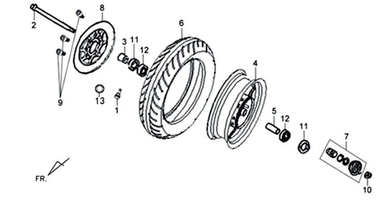 Koło przednie Sym XPRO 50 E4