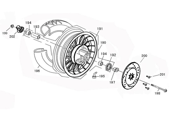 Koło przednie Turbo RL 125cc białe