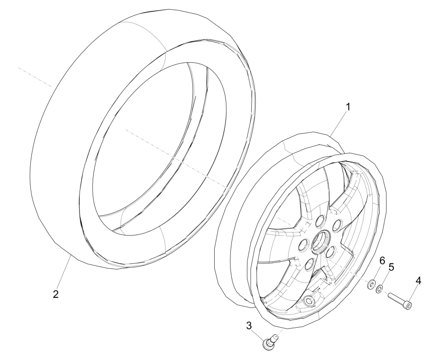 Vespa GTS 125 4T E4 ABS 2019 przednie koło (EMEA)