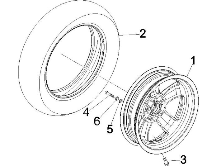 Koło przednie Vespa GTS 250 ie 2005-2009 (z ABS)