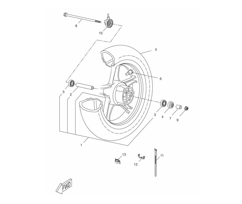 Koło przednie Yamaha Aerox 2-suw 2013