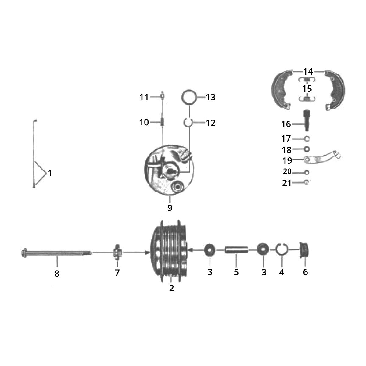Zundapp C50 Sport 517-21LA przednie koło