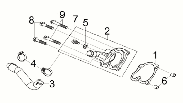 Water pump cover Sym Joymax Z 125i E5 2022