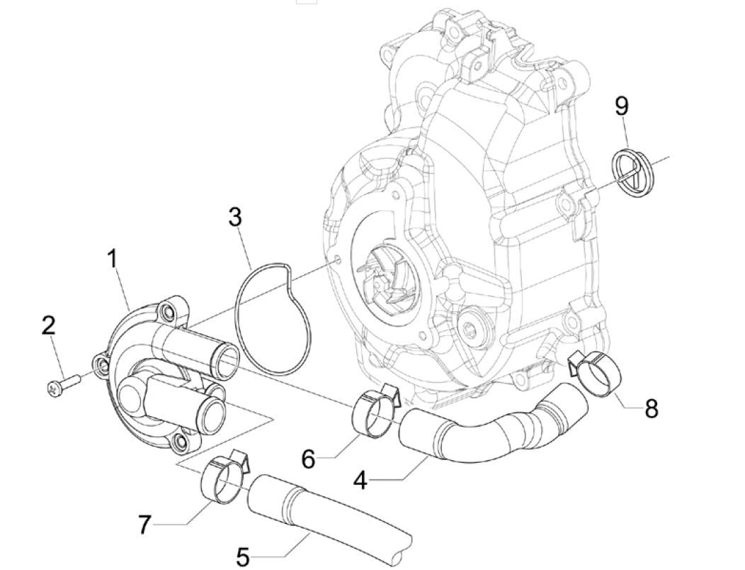 Piaggio MP3 300 ie E4 LT BUSINESS pompa wodna - SPORT NOABS-ABS 2016 - 2018 (EMEA)