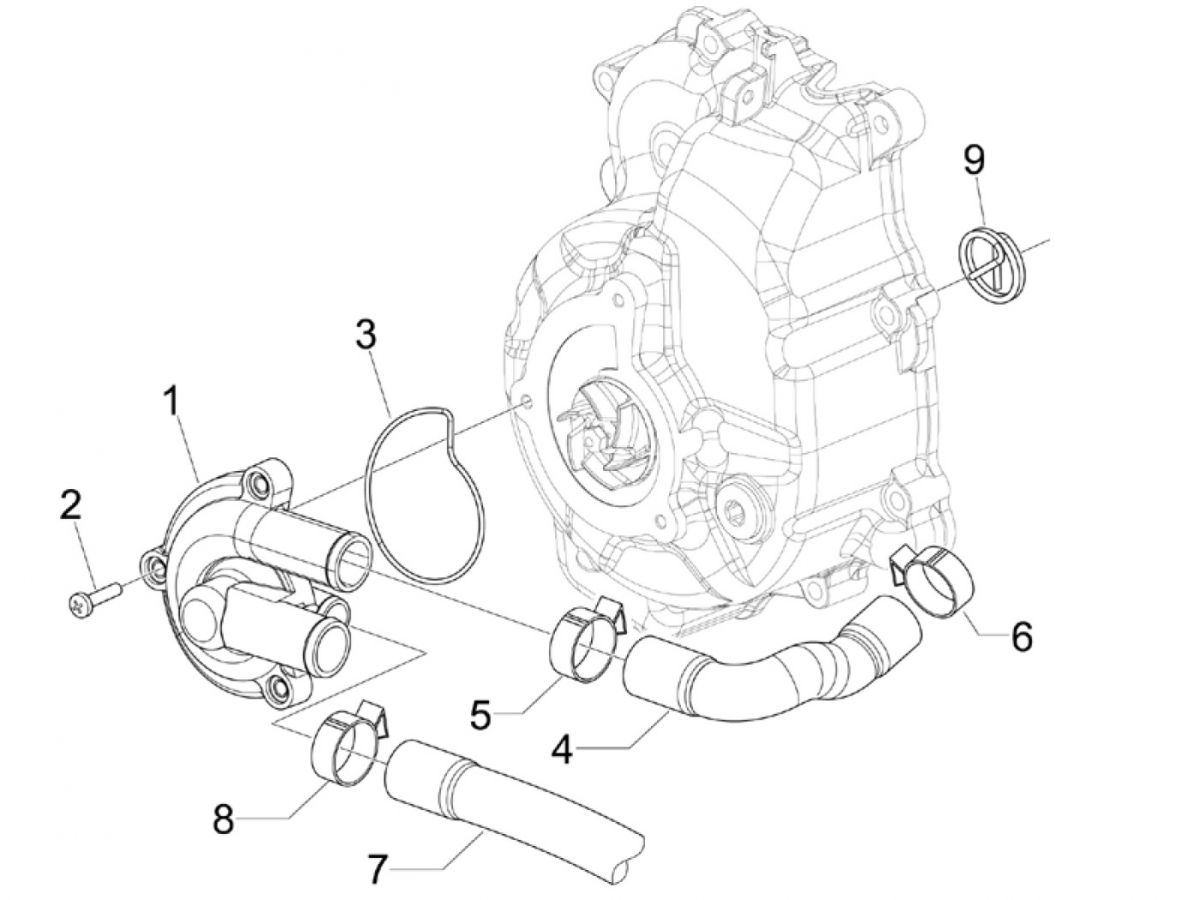 Piaggio Beverly 300 IE ABS E4 2016 - 2020 pompa wodna (EMEA)