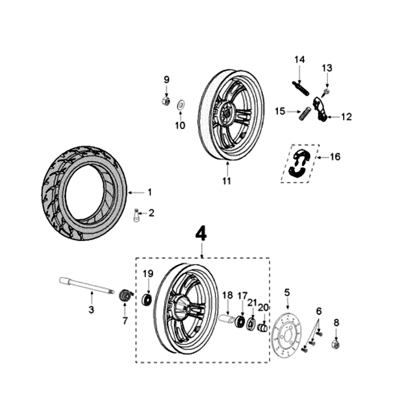 Koła Peugeot Kisbee czerwone