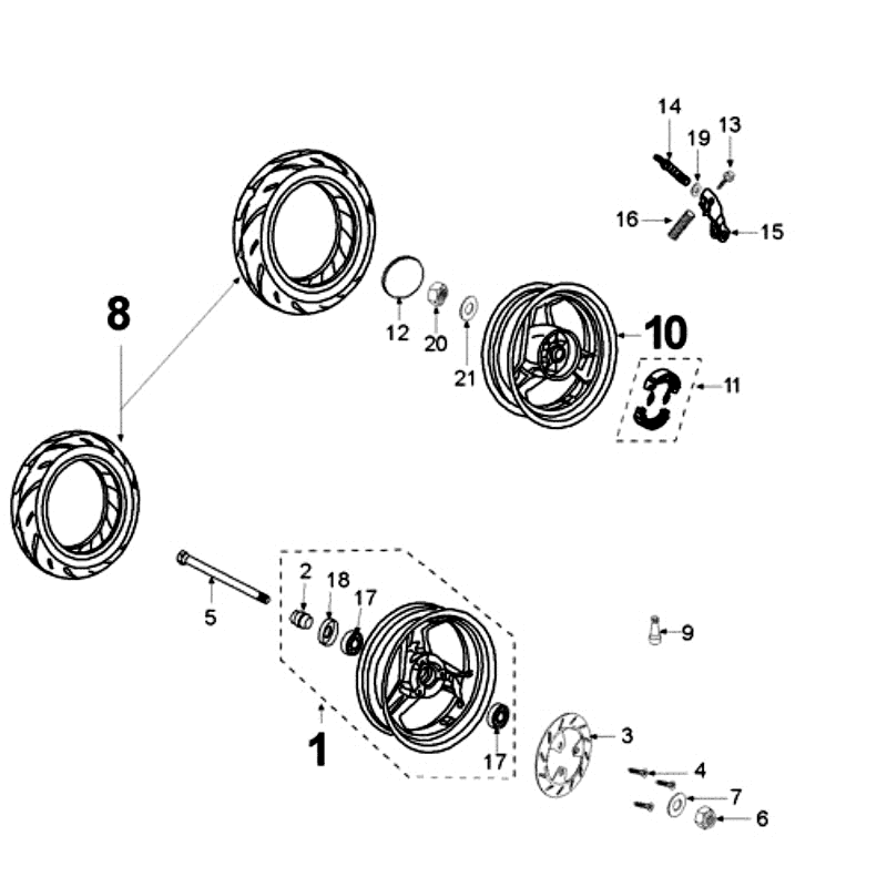 Koła Peugeot New Vivacity 4-suwowy Niebieski