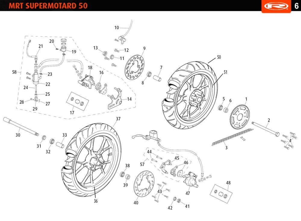 Koła Rieju MRT SM czerwone 2010 2-suwowe